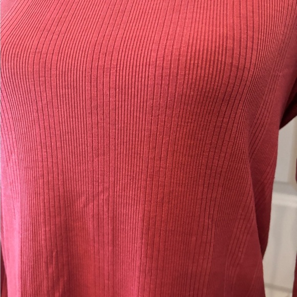 Pink Rose pink ribbed soft basic long sleeve shirt detailed sleeve size L - Picture 7 of 8